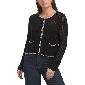 GEMMA+ JANE Scallop Edge Open Stitch Cardigan